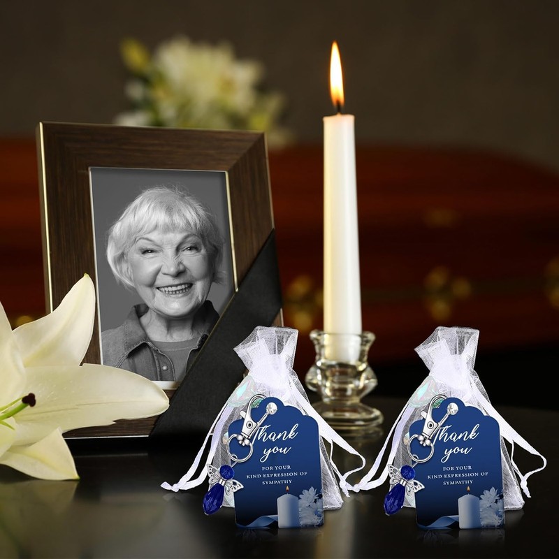 Metacipher 30 Set Funeral Favors with Angel Keychains for Guests