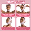 GGUFAY Wiederverwendbarer Chin Strap,V-förmiges Kinn Gesichtsstraffungsband,Face-Lifting Maske für Frauen,Gesichtslifting-Verband,Hellrosa