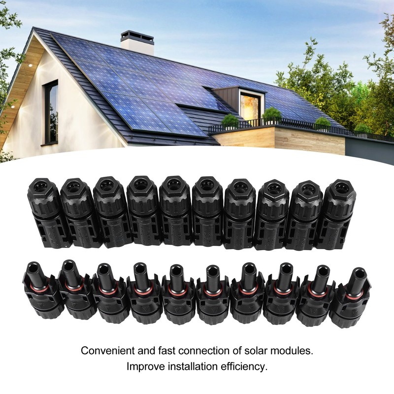 10 Sets Solar Panel Connector Flame Retardant DC 1000V Male