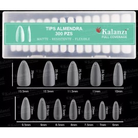 Zeiry nails Tips Matte Almendra Corto Press On Kalanzi 300pz