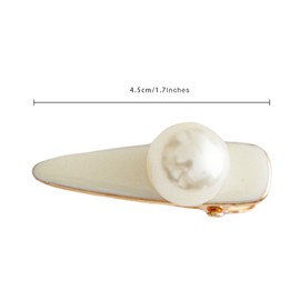 scicent Hair Barrettes for Women 4 PCS Fashion Hair Clips with White Pearl Hair Grips for Girls Bling Hair Pins for Daily Work Party Wearing No-Slip Hair Accessories - 28409