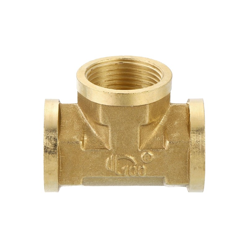 sourcing map Brass Tee Pipe Fitting, G3/4" x G3/4" x
