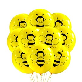 Bee Latex Balloons 12 Count, 1st Bee Day Balloons Birthday Party, Bee Baby Shower Classroom Decoration, Cute Bumblebee Balloons, 12 Inch Standard Size (Yellow Bee)