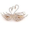 Campanula 327 Rhinestone Swan Barrette, Small, 1 Piece, Storage Bag