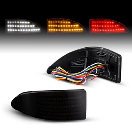 BMueirn LED Rear Bumper Reflector Light Compatible with Lexus IS250/IS350 2006-2012 Sedan w/4 Functions Turn Signal+Brake+Reverse+Running Lighting Smoke Lens Sold as Pair