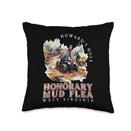 Great Motocross And Dirt Bike Gift Ideas For You Howard's Hole Mud Fleas West Virginia ATV Racing & Motocross Throw Pillow, 16x16, Multicolor