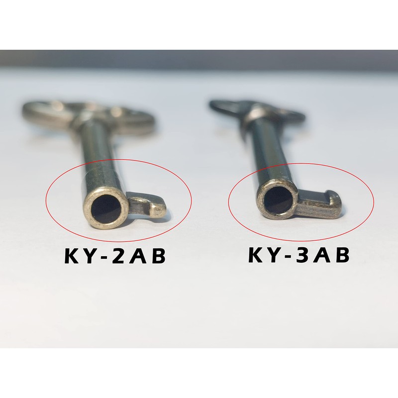 Generic Skeleton Key KY-2AB and KY-3AB Antique Brass Plated Hollow