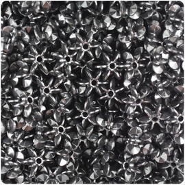 BeadTin Black Opaque 10mm Sunburst Plastic Craft Beads (450pcs)