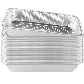 Bluesky Deep Heavy Duty Aluminum Pans-(Pack of 40) -Ideal for Catering, BBQs, & Parties, Full Size, Silver