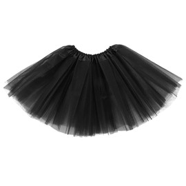 Molain Layered Tutu Tutus Skirt Dresses Toddler Dress Christmas Birthday Party Halloween Day Fancy Dancing Costume Stretchable Tie Dye Skorts Princess Ballet Dance (Black)