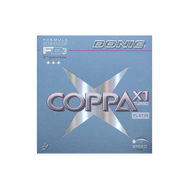 Donic Coppa X1 Turbo Platin Table Tennis Rubber (Red, 2.0