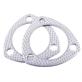 JOIUYOLJ Exhaust Flange Gasket 2.5-inch 2Pcs 3-Bolt for Multipurpose Manifold Catalytic Converter Turbine Header Replacement Shaft Return Engine Exhaust Pipe