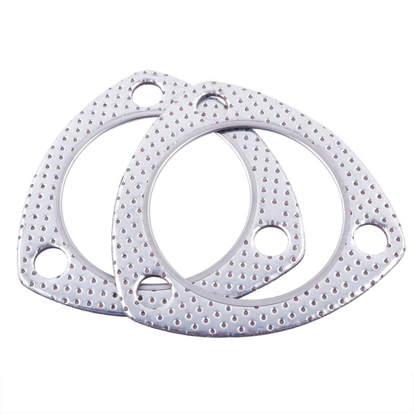 JOIUYOLJ Exhaust Flange Gasket 2.5-inch 2Pcs 3-Bolt for Multipurpose Manifold