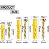 100 Pcs Screws and Wall Plugs Set,Masonry Brick Concrete Fixings