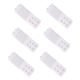Set of 6 Bra Extenders, Suitable for Weight Gain, Pregnancy Breastfeeding (White) Bra Extender 2 Hooks, Comfortable and Elastic, Bra Extender, Bra Closure Extender
