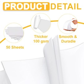 Premium Printer Paper, A4 (8.3"x 11.7") Blank Copy Paper, Unpunched, Blank Papers, 28lb Bond/100gsm, 50 Sheets/100 Pages