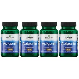 Swanson Apigenin-Bioflavonoid Supplement Natural Prostate Support-Metabolism & Nerve Health Support-Can Support Sleep & Relaxation 90 Caps, 50mg Each 4 Pack