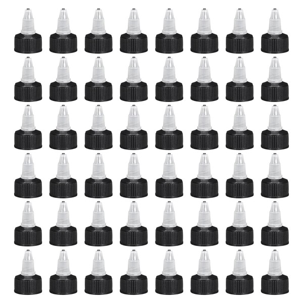 QUARKZMAN 48 Pack Twist Top Cap 24/410 Black Dosing Bottle
