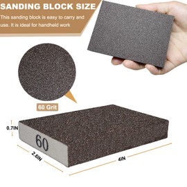 6 Pack 60 Grit Hand Sanding Block, Washable and Reusable Sanding Sponge Great for Pot Brush Pan Brush Sponge Brush Glasses Sanding Wood Sanding Metal Sanding (60 Grit)