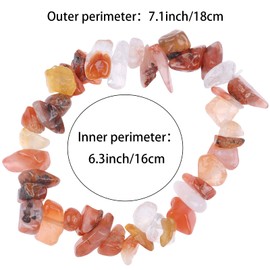 Uoeo 15 Pieces Irregular Crystal Chip Bracelets Set, Natural Gemstone Stretch Bracelet Crushed Stone Bracelet Jewelry Creative Gifts for Girls Women