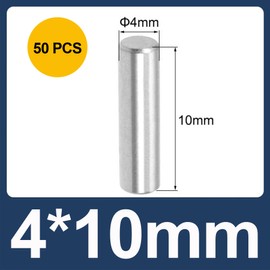 LEPEVNEY 4mm x 10mm 304 Stainless Steel Dowel Pins Shelf Pegs Support Shelves Silver Tone 50Pcs
