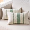 Cushion Covers Sage Green Boho Striped Geometric Decorative Cotton Pillowcases