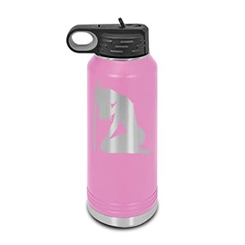 Ninja Girl Laser Engraved Water Bottle Customizable Polar Camel Stainless Steel with Straw - country IRL Light Purple 32 oz