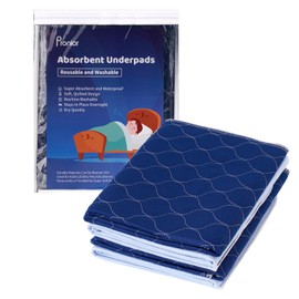 Pronior Incontinence Bed Pads Washable Waterproof Mattress Protector, 4-Layer Absorbency Pee Pads, Durable Multifunctional Underpad Sheet Protector for Kids, Adults, Pets(4 Pack -24"x36"-Navy Blue)