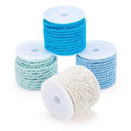 FASHEWELRY - Cuerda trenzada de 3 mm, con temática azul, 4 colores, cuerda decorativa para decoración del hogar, manualidades y manualidades de disfraces