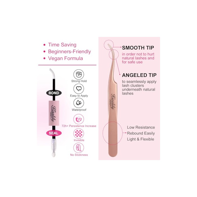 Plume Brown Lashes Natural Lash ClustersWith Invisible Band DlY Lash