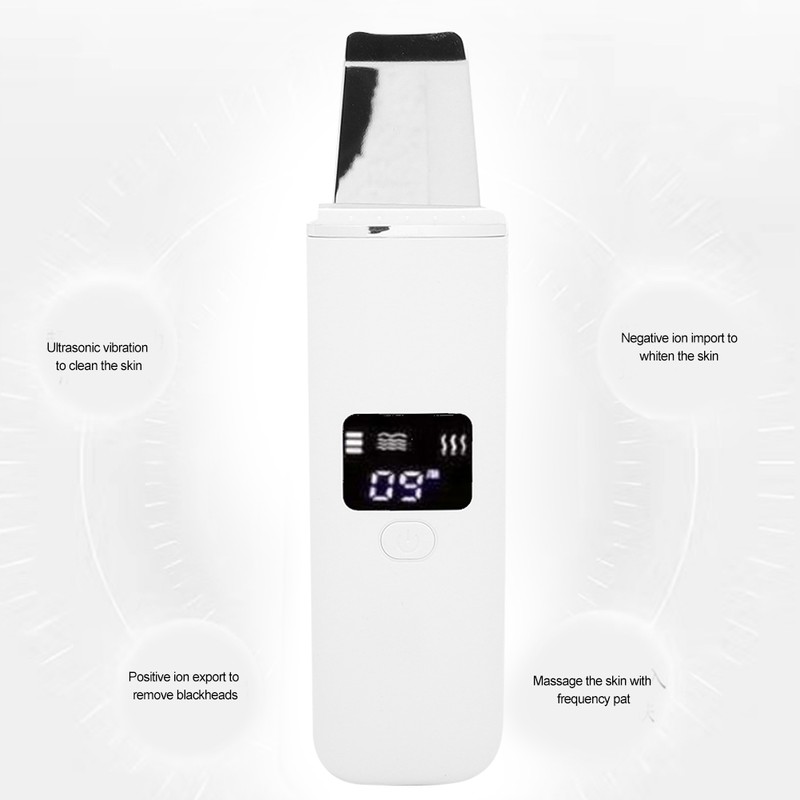 Ultrasonic Face Skin Scrubber Facial Cleanser Exfoliating Remove Blackheads Pimples