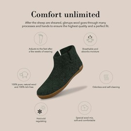 Glerups Wool Boot Rubber Outsole Forest/Honey Rubber EU 41 (US Men's 8-8.5, Women's 10) Medium