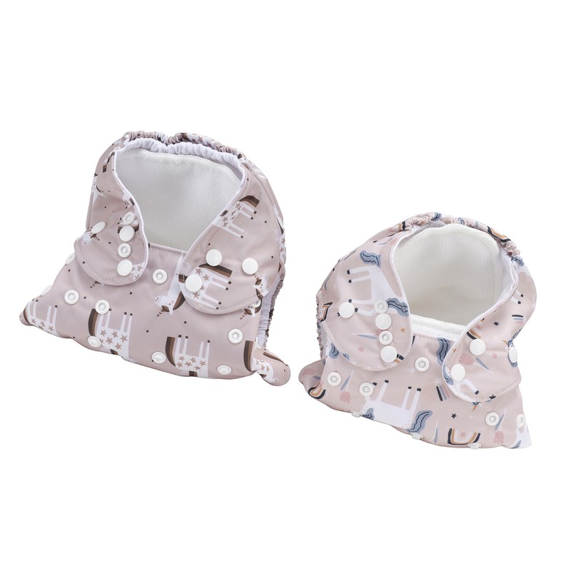 2pcs Baby Cloth Diapers Reusable Washable One Size Adjustable Stretchy