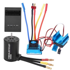Brushless Motor ESC Combo, 3650 Motor 3100KV + 45A/60A + Brushless ESC + Heatsink Kit for 1/10 RC Car Program Card Set (45A)