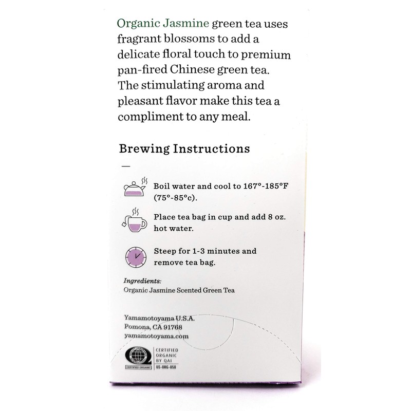 Yamamotoyama Organic Jasmine Premium Green Tea (2 Pack, Total of