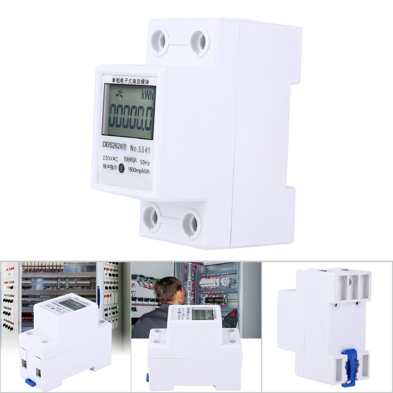 DDS2626 2P Single Phase Electronic Energy Meter LCD Display Din