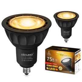 DiCUNO E11 Base LED Bulb, Spotlight, Dimmable, 7W 75W Halogen Bulb Equivalent, Warm White, 2700K, 750lm, LED Spotlight, Wide Angle, High Brightness, AC100V, PSE Certified, Black, 2 Pack