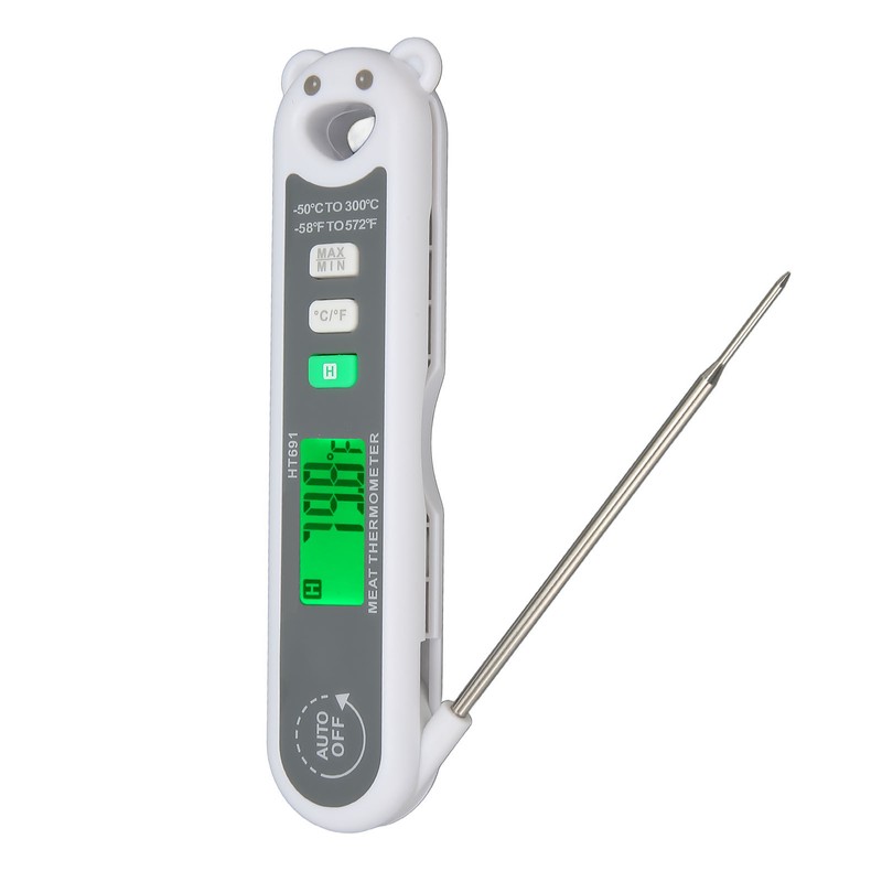 Probe Meat Thermometer Waterproof LCD Digital Folding Food Temperature Gauge