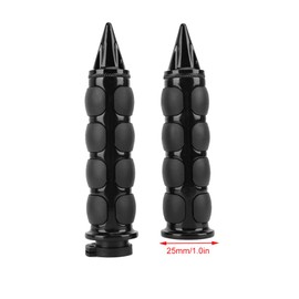 Fydun Manillar, 2 Piezas 25 Mm / 1 Pulg, Puños de Manillar de Motocicleta, Negro, Aluminio, Caucho, Negro