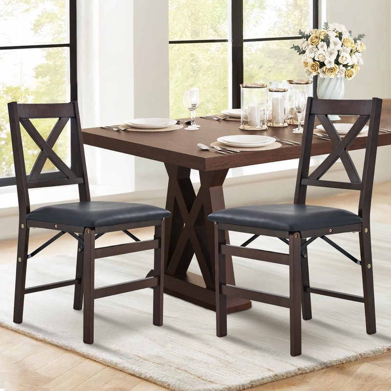 COLAMY Folding Dining Chairs Set of 2, Foldable Chairs with