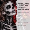 Erinde Pintura Corporal Blanco+Negro Face,Pintura Facial de Cobertura Total