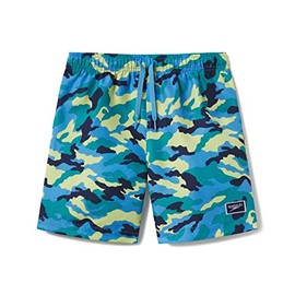Speedo Boys Swim Trunk Mid Length 15" Printed Shorts, Navigate, Large