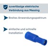 Pack of 100 Kalitec RHVB5 Round Receptacles Blue 1.5 mm