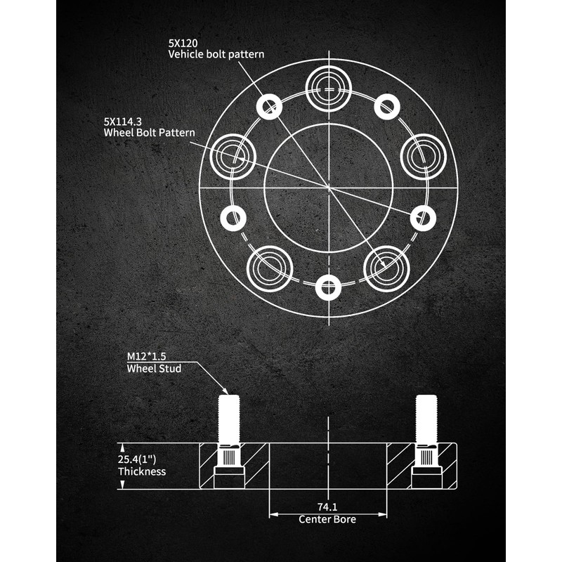 EVIL ENERGY 5x4.75 to 5x4.5 Wheel Adapters 1 inch Compatible