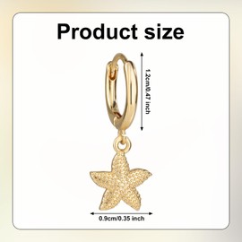 Gold Boho Starfish Earrings, Starfish Dangle Drop Earrings Ocean Earrings Hoop Earrings Starfish Statement Earrings for Women Beach Ocean Summer Birthday Gift Trendy Jewelry Accessories