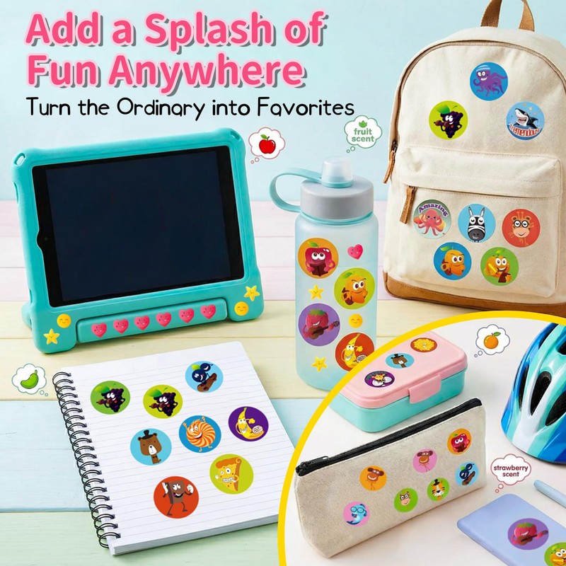 HORIECHALY 540 PCS Scented Stickers,Scratch and Sniff Reward Stickers