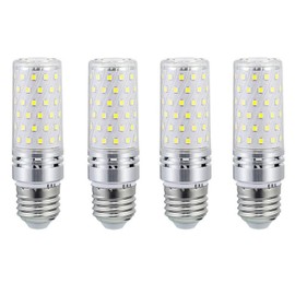 E26 LED Corn Bulbs 15W LED Candle Bulbs 15 Watt LED Candelabra Light Bulbs,120W Incandescent Bulbs Equivalent, Cool White 6000K,E26/E27 Medium Base, Non-Dimmable,4 Pack