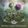 URONE Scottish Thistle Bracelet 925 Sterling Silver Scottish Bracelet Celtic