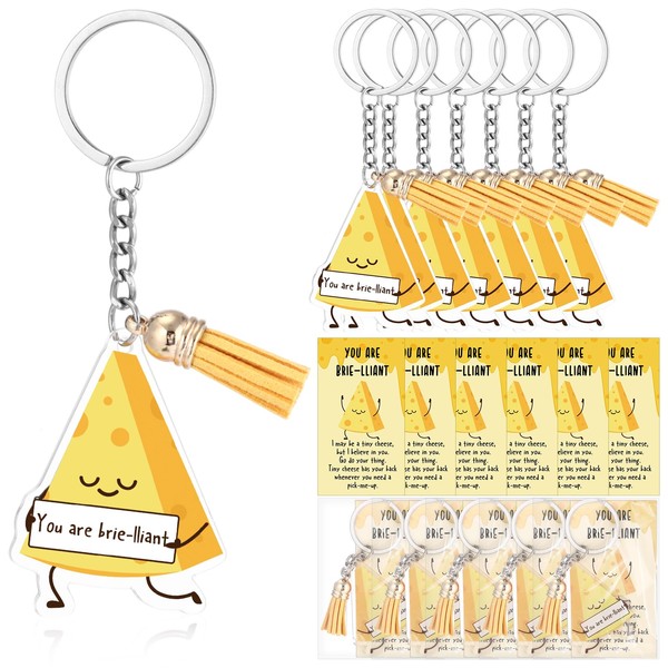 Siifert 12 Sets Funny Cheese Keychain Bulk Inspirational Positive Gift
