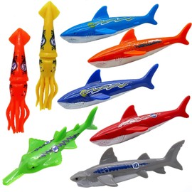 DIELOVEHUA Pack of 8 Diving Toys, Diving Toys for Children, Diving Toy, Water Toy, Children's Pool Toy, Diving Rings, Pool Diving Toy for Boys and Girls